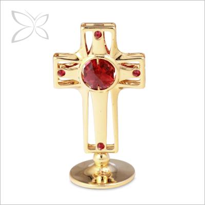 China Europe Crystocraft Gold Plated Holy Cross Decorated With Brilliant Cut Crystals Christian Collection for sale