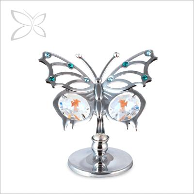 China Europe Crystocraft Chrome Plated Crystals Angelwing Butterfly Metal Figurine Wedding Favor Home Ornament for sale