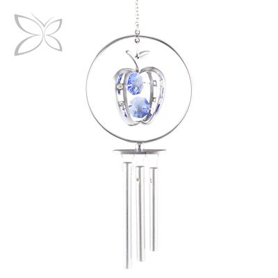 China Crystocraft Chrome Plated Crystal Apple Art Wind Chime Folk Indoor Wind Chime for sale