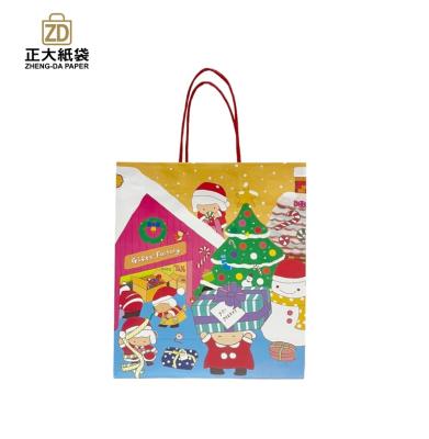 China Eco - Friendly Custom Christmas Shopping Bags With Twist Paper Handle for sale