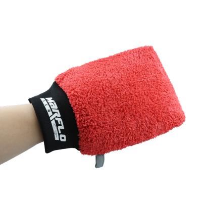 China Red Microfiber Detailing Clay Mitt Clay Mitts For Cars With Pp Box Package for sale