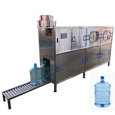 China Small Factory Automatic 3&5 Gallon Beverage 18.9L 20 Liter Pot Barrel Bucket Drinking Pure Mineral Water Rinsing Filling Bottling Machine for sale