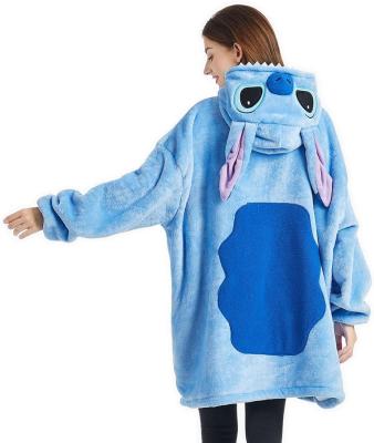 China PORTABLE Women's Stitch Blanket Hoodie Sweatshirt Sherpa Oversized Wearable TV-Blanket With Sleeves One Size Fits All for sale