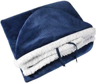 China PORTABLE Classic Sherpa Hooded Blanket, Warm Cozy Wearable Poncho Blanket Fleece Cuddle Throw Wrap Cape, Ultra Soft, Plush, Cuddly, for sale