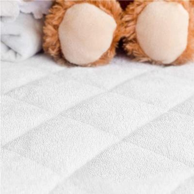 China Anti Dust Mites Quilted White Bamboo Terry Towel Baby Crib Quilted Mattress Pads Covers Protectors for sale