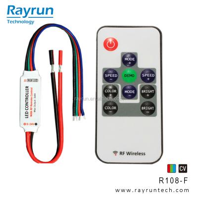 China RGB Led Strip Lighting Rayrun R108 Mini RF RGB LED Controller for sale