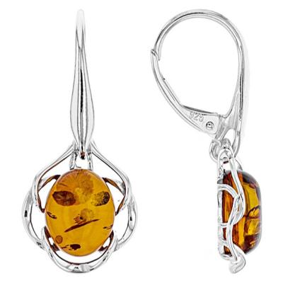 China Amber Main Stone Fashion Heart women's earrings compressed by good quality romantic romantic minimalist style for sale