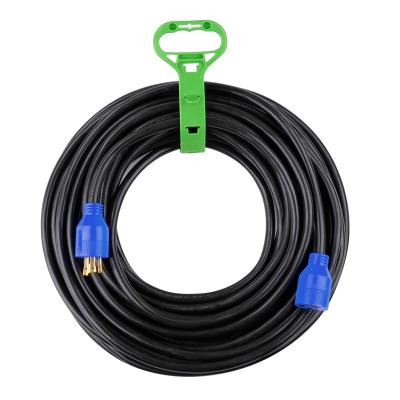 China L5-30P Locking Male Plug To NEMA L5-30P / L5-30R Female Heavy Duty Generator Cord L5-30R 3 end generator for sale