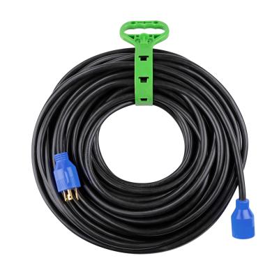 China L4-30P Locking Male Plug To Female J363 Extension Cord 25ft Generator Power Cord 125/250V 30Amp 7500W Prong 10 Gauge STW NEMA L4-30P/L4-30R Female Heavy Duty Extension Cord L4-30R 4 End Generator Set for sale