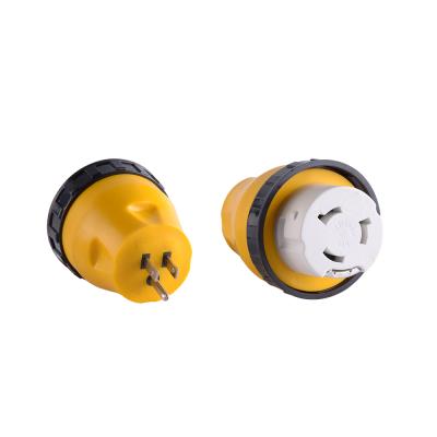 China With Twist Lock RV 5-15P 15Amp Male To 50Amp SS2-50R Electrical Power Converter Female Connector Plug Adapter With Twist Lock for sale