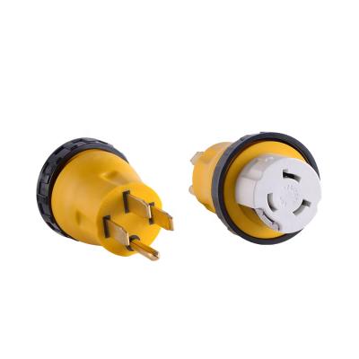 China Converts 50-Amp male to 50-Amp female electrical locking J363 rv plug adapter 50A male to female locking 50A plug connector for sale