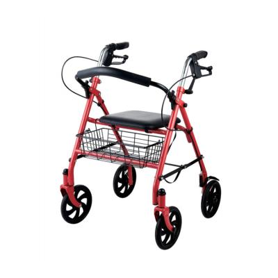 China Foldable Elderly Folding 4 Wheel Elderly Folding Elderly Walker Mobility Scooter Rollator Upright Aluminum Walker With Seat for sale