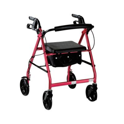 China Mobility scooter elderly manufacture double brake system 4 wheels stand up rollator folding walker for disabled elderly for sale