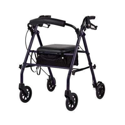 China Folding Mobility Scooter Older Aids Cart Lightweight Four Wheel Steel Suitable For Older People Rollator Walker With Seat For Disabled for sale