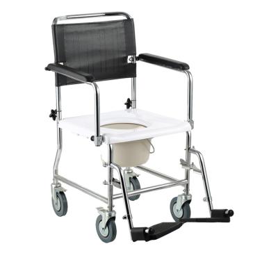 China Commode Toilet Chair for Elderly Bliss Aluminum Adjustable Commode Foldable Chair with Wheels for Patient and Elderly for sale