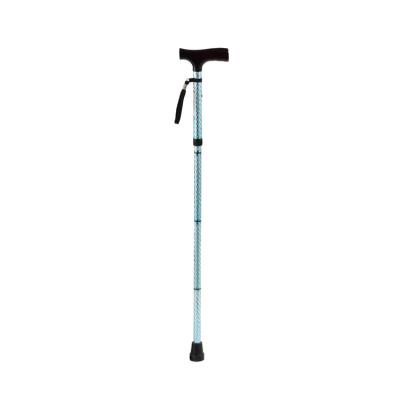 China Rehabilitation Canes Wholesale Portable Adjustable Folding Aluminum Blue Cut Folding Cane Collapsible And Collapsible for sale