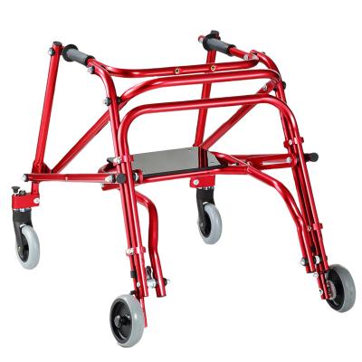 China Bliss Handrail Lightweight Walking Aid For Disabled Aluminum Folding Portable Four Wheel Walking Aid for sale