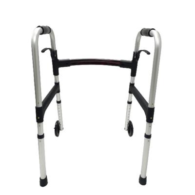 China Bliss Lightweight Adjustable Aluminum Easy Folding Walkers Walking Aids With Two Wheels For Elderly for sale