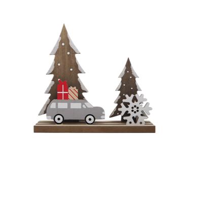 China Various Christmas Home Promotional Ornament Tree Wooden Creative Decor Decoration for sale