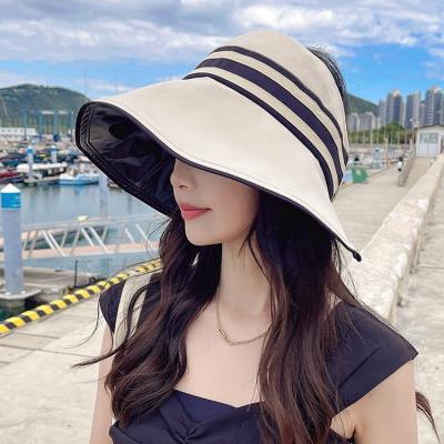 China collapsible & Summer Breathable Wholesale Foldable Outdoor Beach Korea Version Sun Empty Top Hat For Women for sale