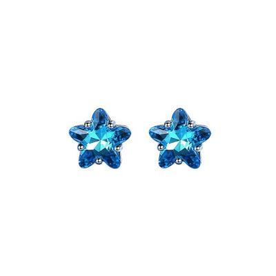 China 925 Sterling Silver Star Simple Trendy Austrian Crystal Stud Earrings Fashion Earring Accessories For Women for sale