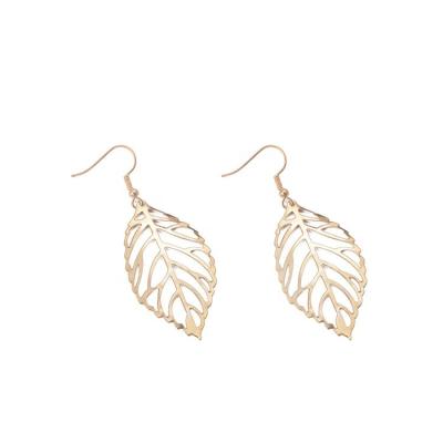 China Wholesale TRENDY European and American foreign trade fashion metal leaf simple designed earrings new for women for sale