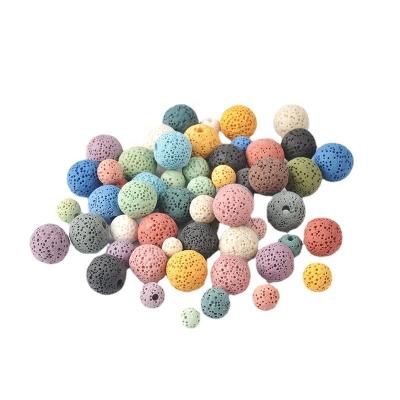 China Volcanic Stone 6mm-20mm Diffuser Beads Aromatherapy Essential Oil Round Beads Without Hole for sale