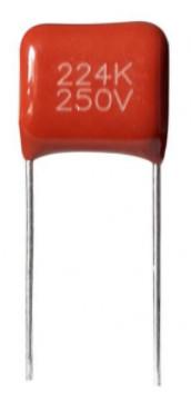 China CL21 0.22UF 250V metalizou o capacitor P10mm do filme de poliéster à venda