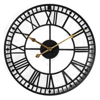 China Amazon Antique Hot Selling Style Design Wall Clock Unique Non Ticking Non Ticking Metal for sale