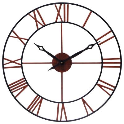 China Vintage Classic Style Metal Wall Decor Clocks Battery Operated Antique Silent Silent Movement Large Wall Clocks for sale