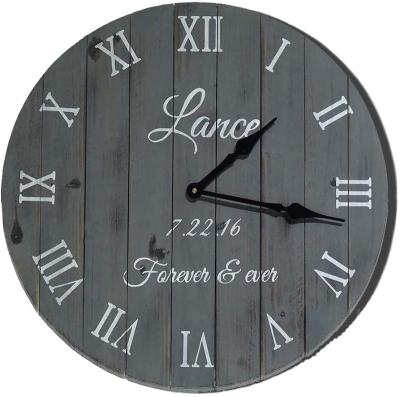 China Antique Silent Battery Operated Indoor Vintage Movement Style Large Wooden Wall Clock China Decor for sale