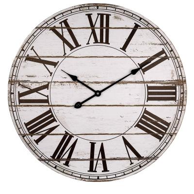 China Antique Silent Battery Operated Home Decor Vintage Quartz Movement Large Wooden Wall Clock China Style for sale