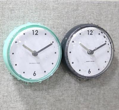 China FOLDER Factory Direct Best Selling Round Plastic Bathroom Mirror With Waterproof Decorative Clock Clocks for sale