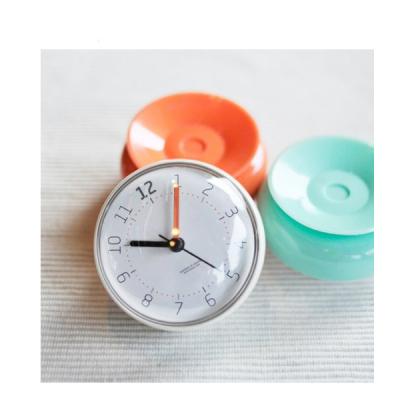 China Wholesale Cheap Price FOLDER Mini Plastic Waterproof Wall Clock With Suction Cup For Decorative Bathroom Mirror for sale