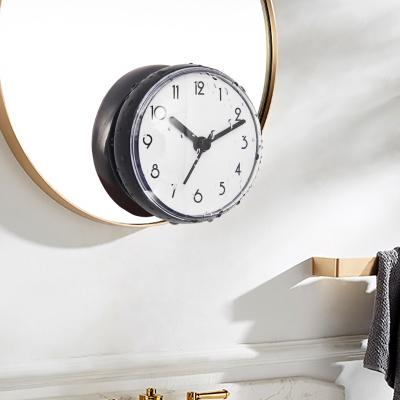 China Wholesale Cheap Price Japan Style Mini Plastic With Suction Cup For Bathroom Clock Bathroom Kitchen Waterproof PVC Wall Clock for sale