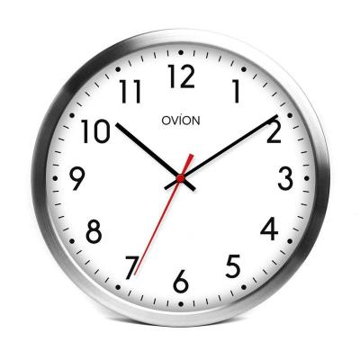 China Promotional BRIEF field wholesale retro unique10 slient inches simple aluminum frame round quartz wall clock for home decor for sale