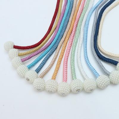 China Easilyy Assemble Big Bead Loop Magnetic Curtain Strap Tying Rope No Perforation Magnetic Curtain Tying Fitting for sale