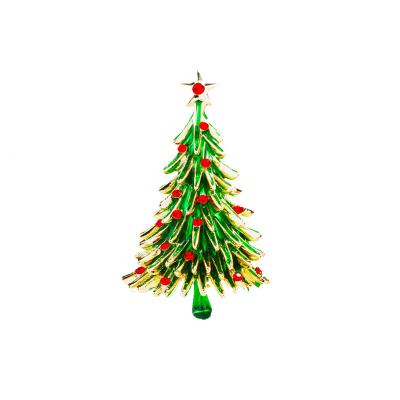 China Jewelry Decoration ZHIWEI Europe and the United States and the United States lovely Christmas tree brooch creative fun holiday pin simple for sale