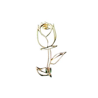 China Jewelry Decoration ZHIWEI rose brooch creative simple ins wind clothing accessories pin fashion personality flower brooch accessories for sale