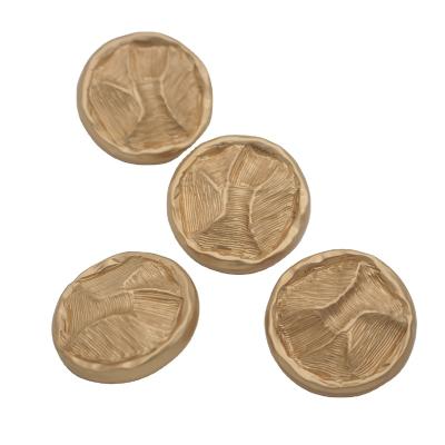 China Viable New Chinese Factory Back Design Fingerprint Pattern Metal Bronze Button for sale