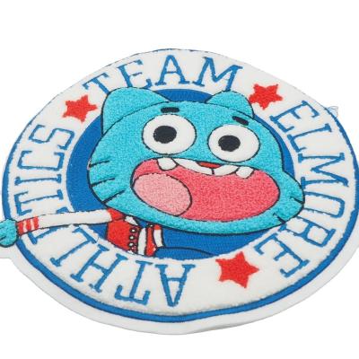 China Viable Wholesale Cloth Machine Hoodie Sew-on Custom Patch Embroidery Letter Cardboard Chenille Patches for sale