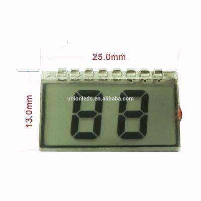 China Lower Cost 2 Digit Segment Display Glass LCD Screen With TN Type 30x21x2.8mm for sale