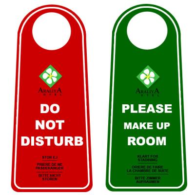 China paper & Cardboard Do Not Touch Hotel Door Hanger Paper Door Hanger Card for sale