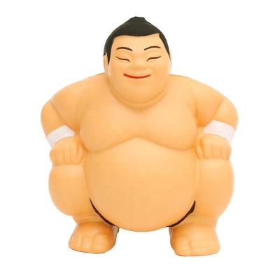 China Soft Toy Custom Logo Promotional Sumo Wrestler Shaped Anti Stress Ball Character Shaped Stress Reliever Toy for sale