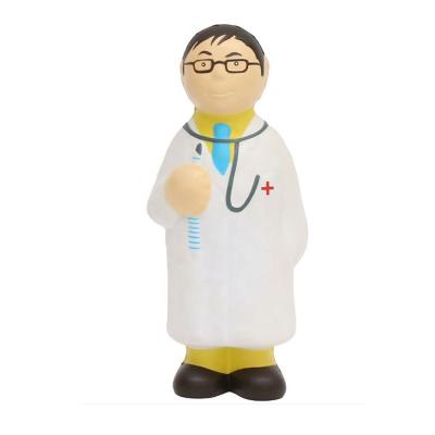 China Toy Custom Logo Promotional Squeeze Doctor Shaped Anti Stress Ball Character Shaped Stress Reliever Toy Squeeze Ball for sale