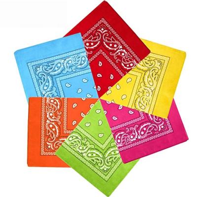 China Outdoor activities wholesale cheap fast delivery moq low stocking motorcycle custom printing classic 100% cotton paisley bandanas for sale