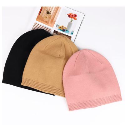 China JOINT Wholesale Fashion Solid Color Warmer Mens Womens Cheap Cashmere Knitted Winter Hats for sale