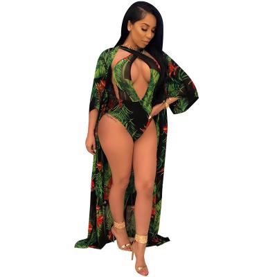 China Fashion Breathable Women Sexy Halter Swimwear Pieces Both Plus Size Cover Up Printed Beach Bathing Suit Bikini for sale