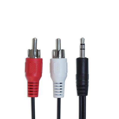 China Speaker Factory Video Cable Male 3.5MM Stereo To 2 RCA Audio Cable for sale