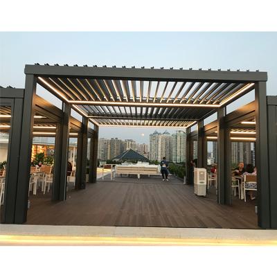 China Easily Assembled Easily Assembled Durable ECO FRIENDLY Rot Make Waterproof Adjustable Canopies Bioclimate Resistant Custom Aluminum Pergola for sale